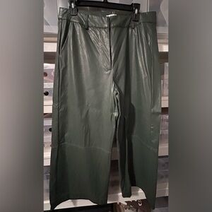 Tyler Boe Forest Green Faux Leather Pants